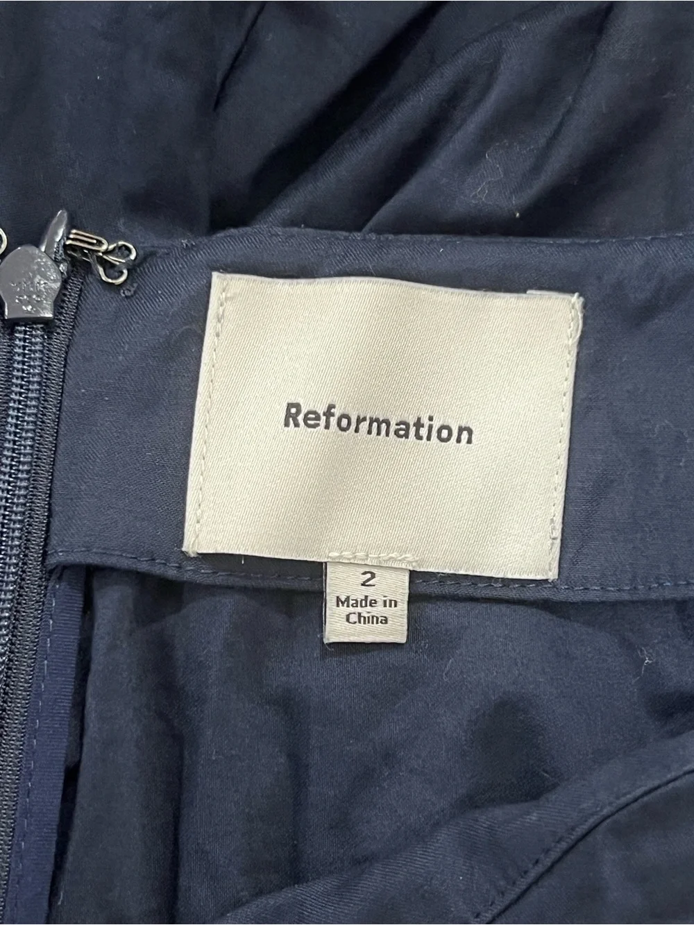 Reformation Navy Skirt
